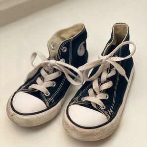 Converse All Star kids high tops, black, size 9